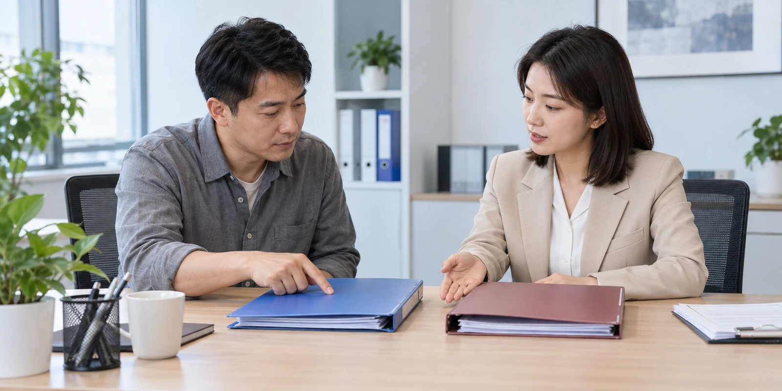 亲子鉴定成年人通过电话确认用途及办理路线 成年人在咨询桌前核对亲子鉴定报告用途与办理路线