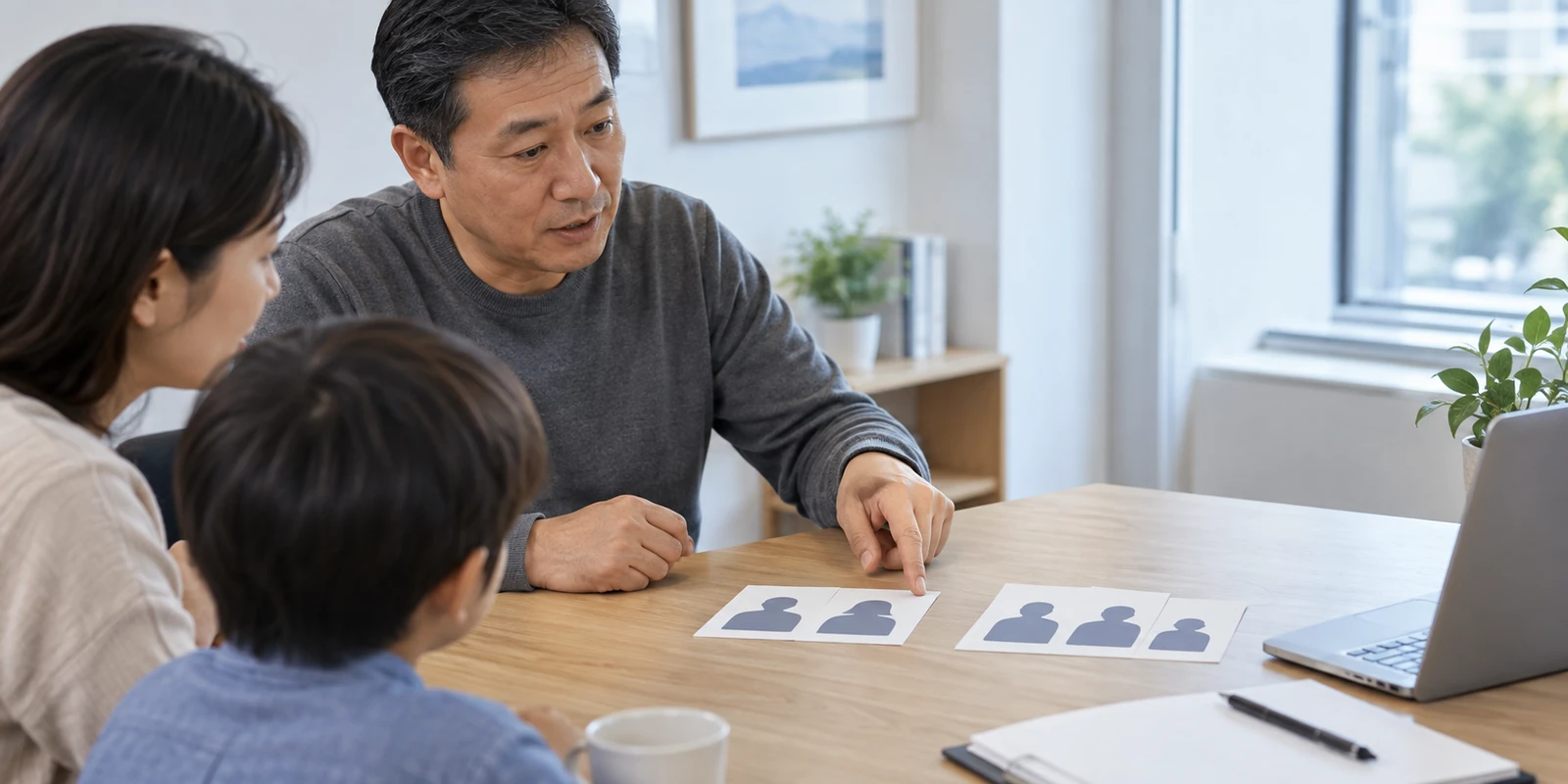成年人用关系卡片核对亲子鉴定参与人数与办理组合